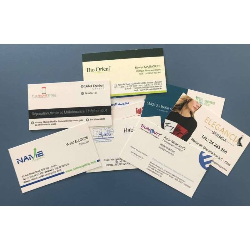 Conception et impression carte de visite professionnelle haute qualité Sfax, Tunisie
