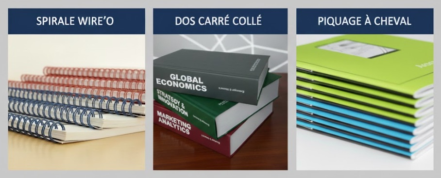 Reliure Digipress1 : Wire'O, dos carré et piquage à cheval