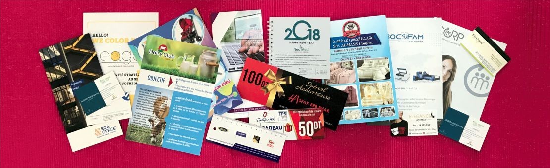 Imprimerie rapide en 24H, flyer, carte de visite, brochure,catalogue, affiche à Sfax - Tunisie